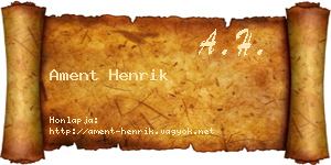 Ament Henrik névjegykártya