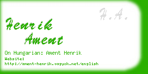 henrik ament business card